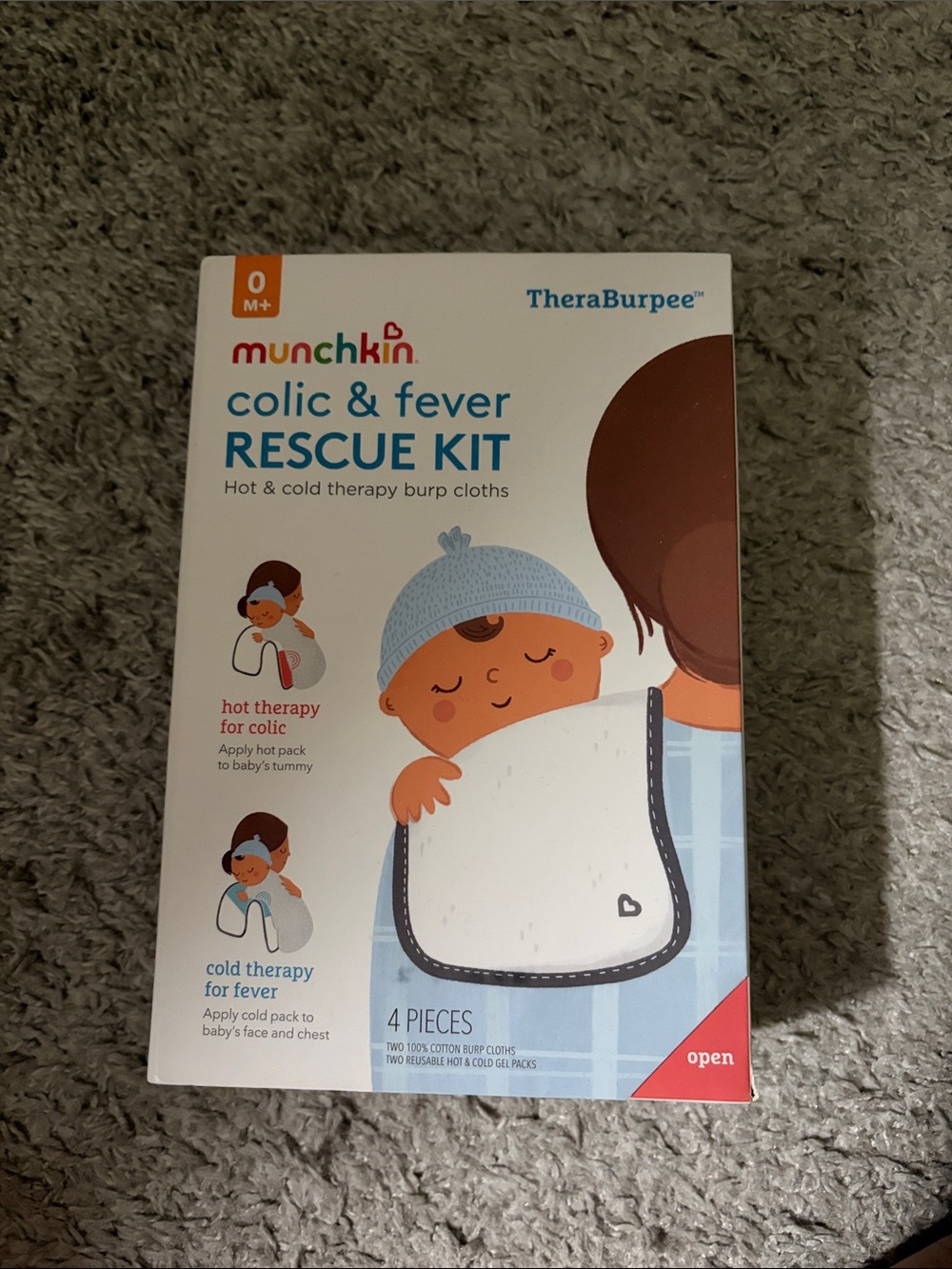 Munchkin colic & fever rescue kit burp cloths